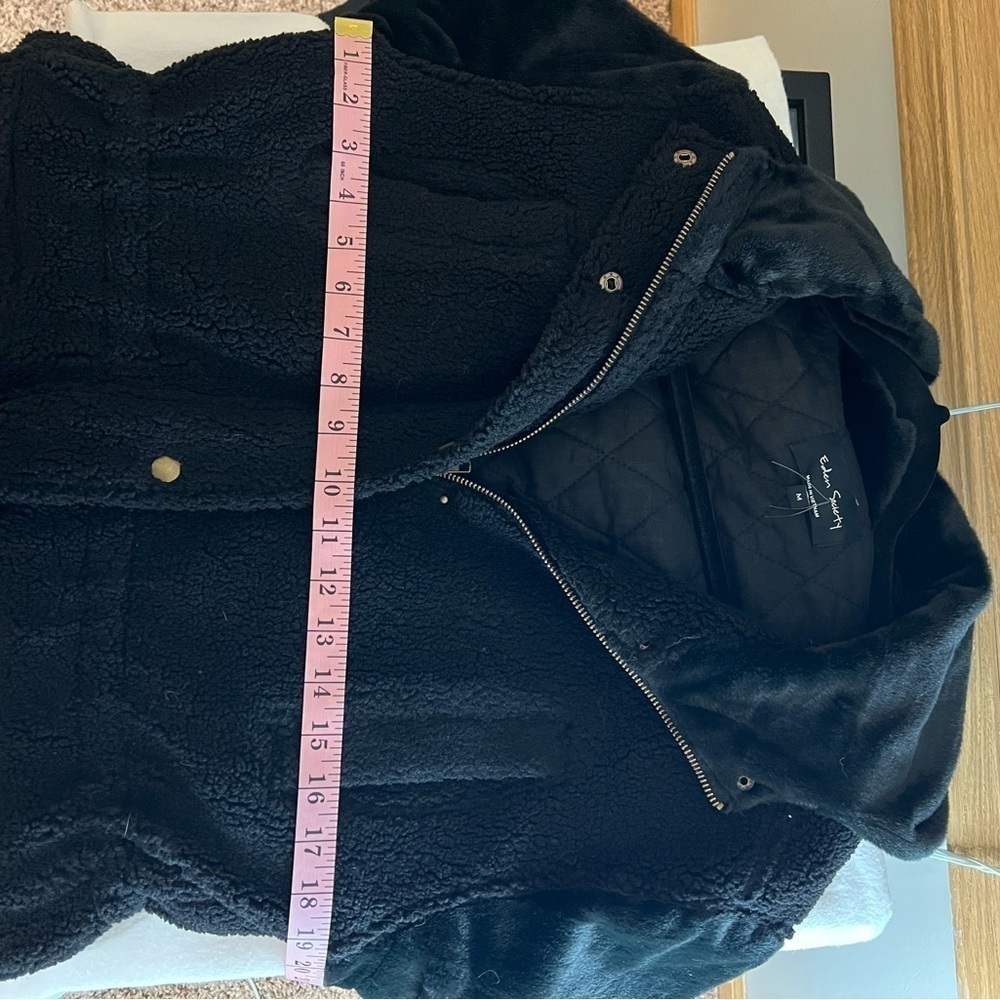 Eden Society Sherpa and faux fur hooded jacket, black, Size medium NWOT - Picture 4 of 6